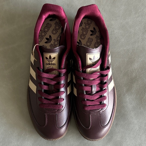 adidas Shoes - adidas Burgundy and Cream Sneakers